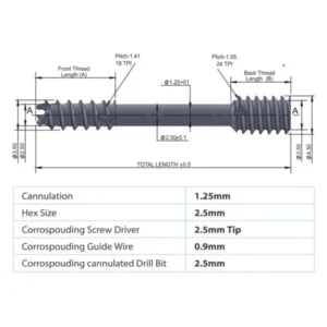 SCRUCAN Cannulated Compression Screw 3.5mm/4.5mm – Titanium