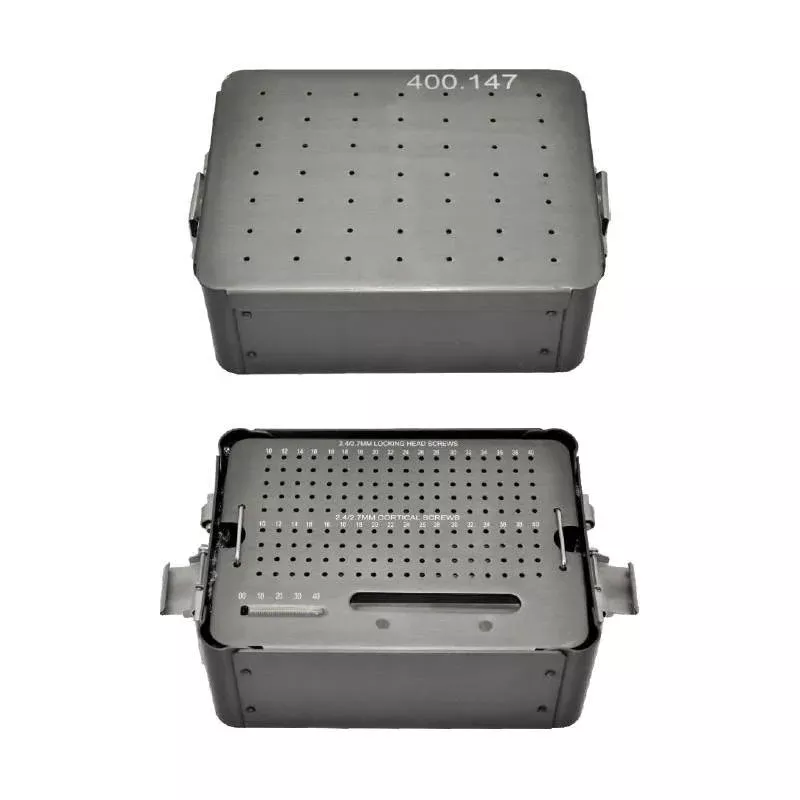 Aluminium Screw Box for 2.4/2.7mm Locking Head & Cortical Screw With Screw Holding Forceps