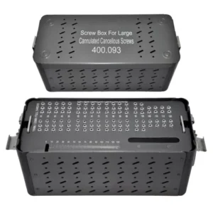Aluminium Screw Box For Large Cannulated Cancellous Screw with Screw & Instruments Tray
