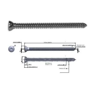 Cortical Screw Self Tapping (Star Drive) Titanium 1.5mm Dia.